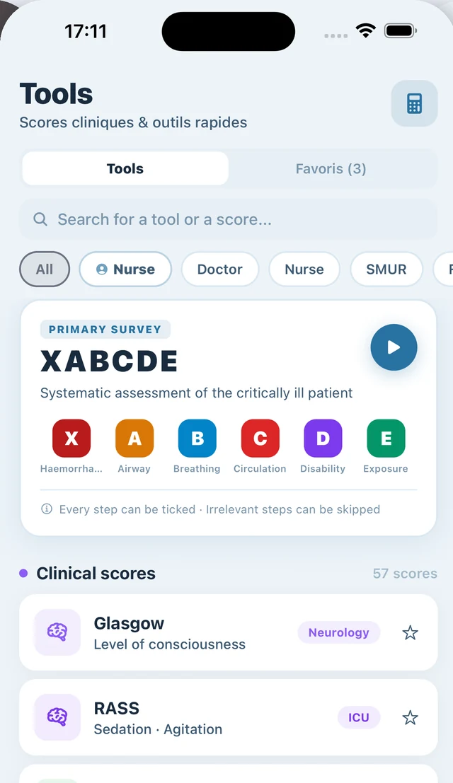 The 57 clinical scores in INRO including the Glasgow coma scale, RASS and NEWS2